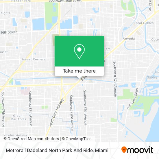 Metrorail Dadeland North Park And Ride map