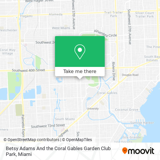 Betsy Adams And the Coral Gables Garden Club Park map