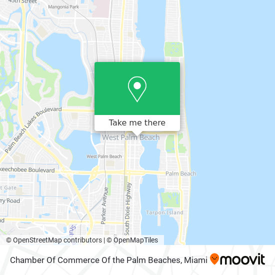 Chamber Of Commerce Of the Palm Beaches map