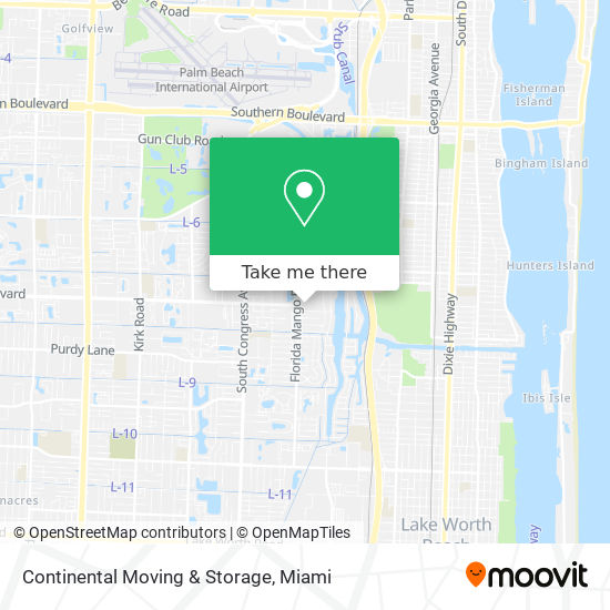 Continental Moving & Storage map