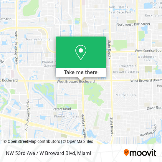 NW 53rd Ave / W Broward Blvd map