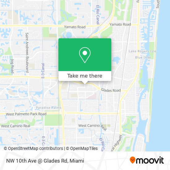 NW 10th Ave @ Glades Rd map