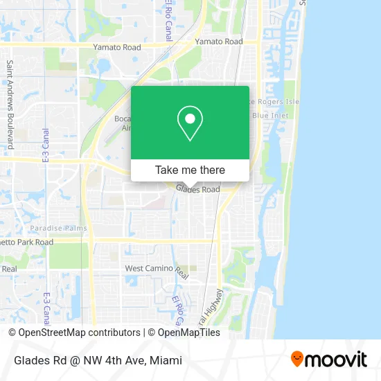 Mapa de Glades Rd @ NW 4th Ave