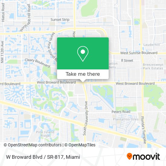 W Broward Blvd / SR-817 map