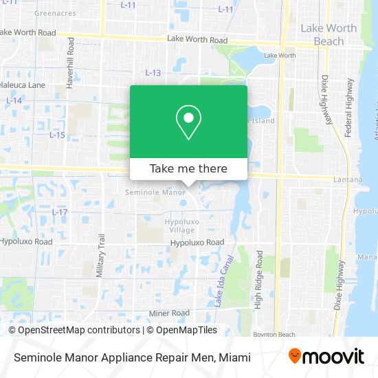 Seminole Manor Appliance Repair Men map