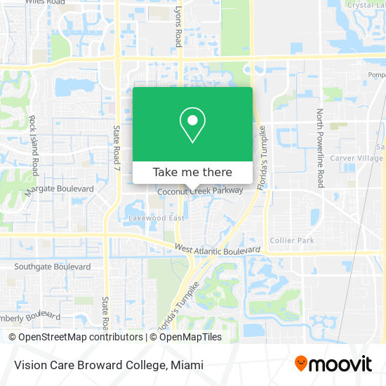 Vision Care Broward College map