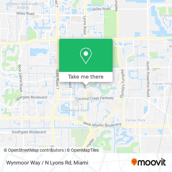 Mapa de Wynmoor Way / N Lyons Rd