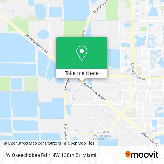 W Okeechobee Rd / NW 138th St map