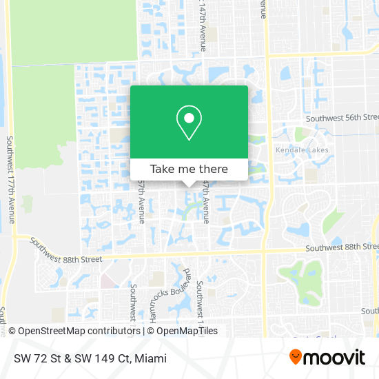 SW 72 St & SW 149 Ct map