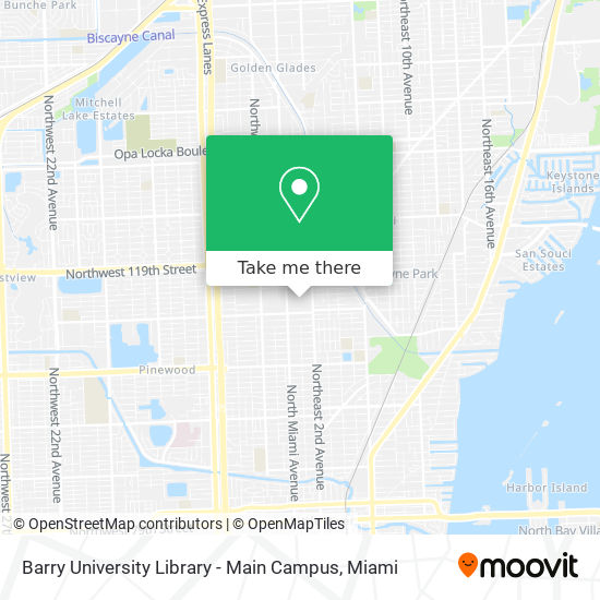 Barry University Library - Main Campus map