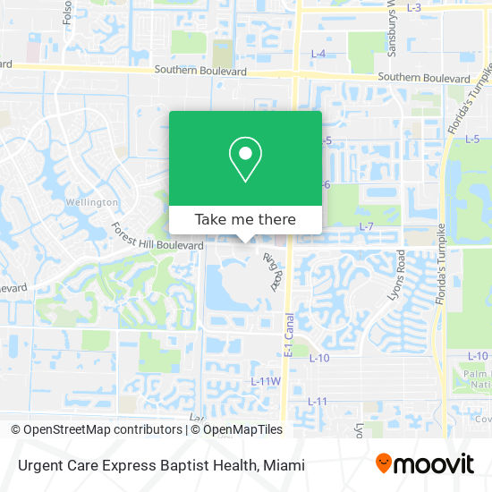 Mapa de Urgent Care Express Baptist Health