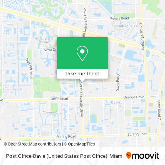 Post Office-Davie (United States Post Office) map