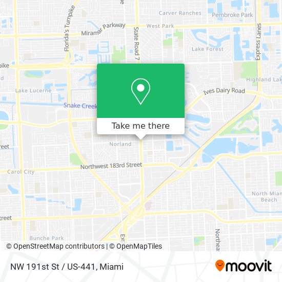 NW 191st St / US-441 map