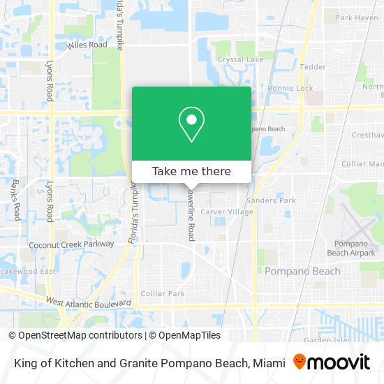 King of Kitchen and Granite Pompano Beach map