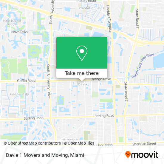 Davie 1 Movers and Moving map