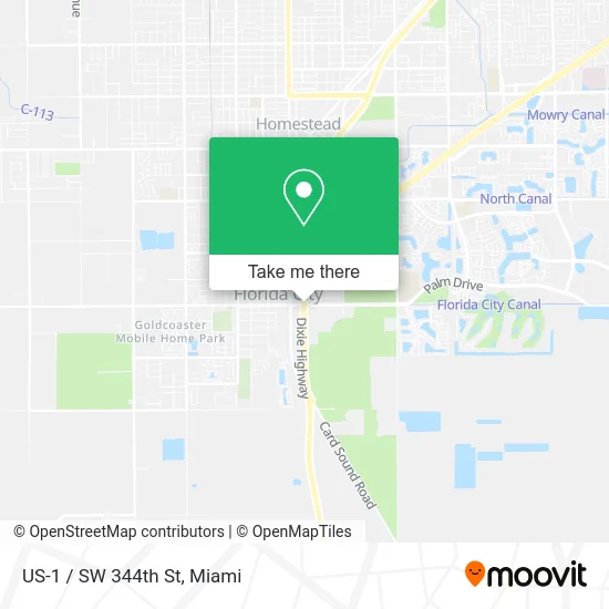 US-1 / SW 344th St map