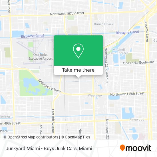 Mapa de Junkyard Miami - Buys Junk Cars