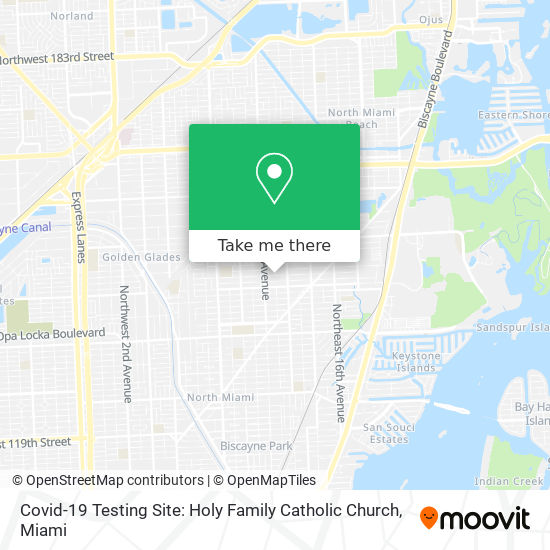 Covid-19 Testing Site: Holy Family Catholic Church map