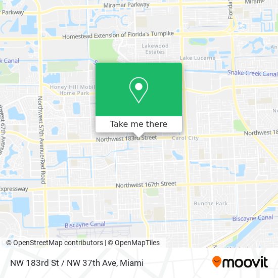 NW 183rd St / NW 37th Ave map