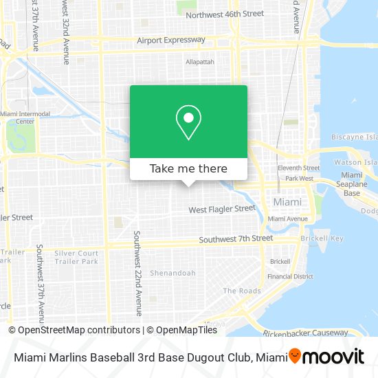 Mapa de Miami Marlins Baseball 3rd Base Dugout Club