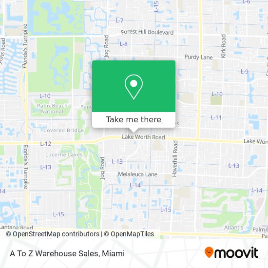 A To Z Warehouse Sales map
