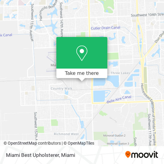 Mapa de Miami Best Upholsterer