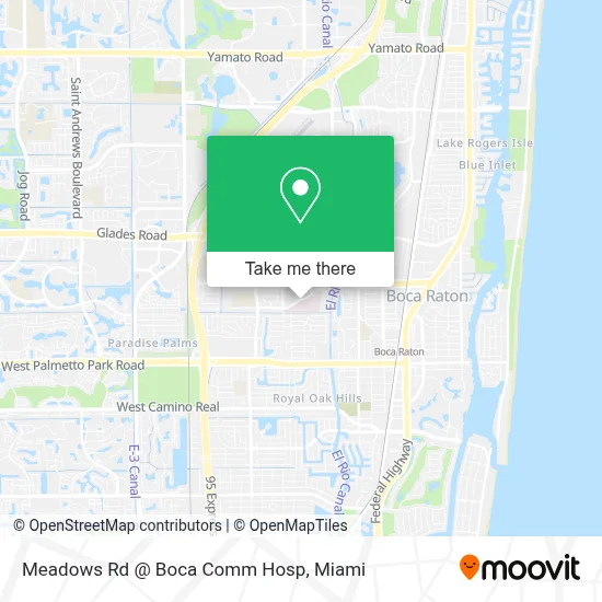 Meadows Rd @ Boca Comm Hosp map