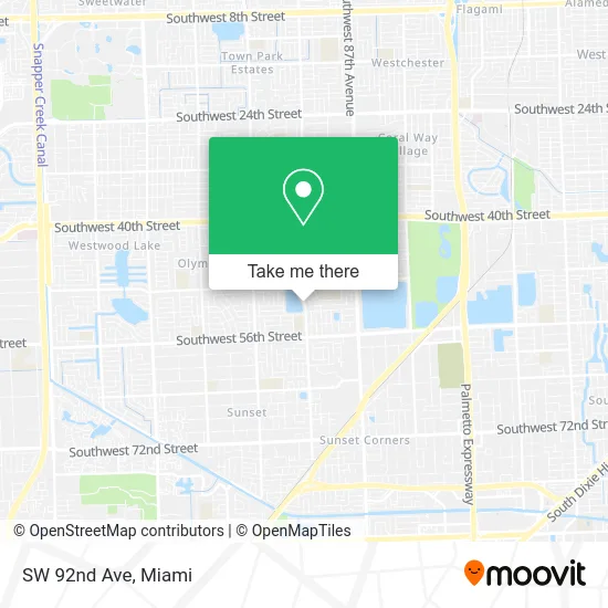 SW 92nd Ave map