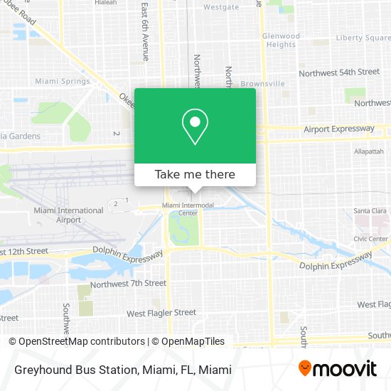 Greyhound Bus Station, Miami, FL map