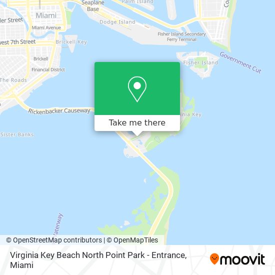 Mapa de Virginia Key Beach North Point Park - Entrance