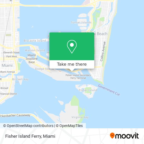 Mapa de Fisher Island Ferry