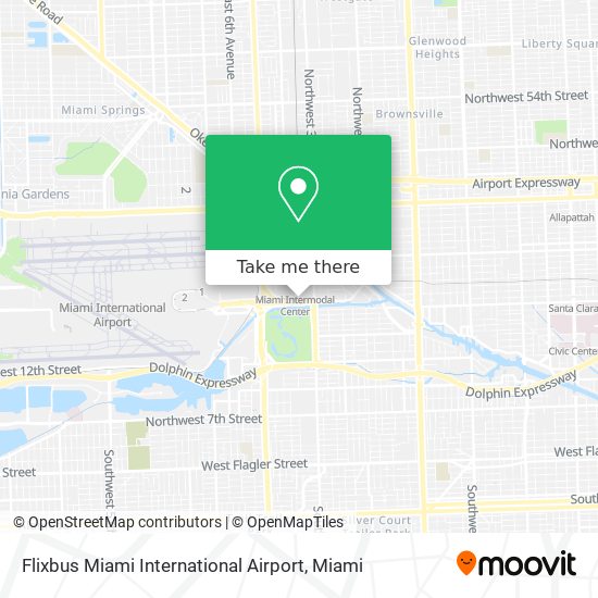 Mapa de Flixbus Miami International Airport