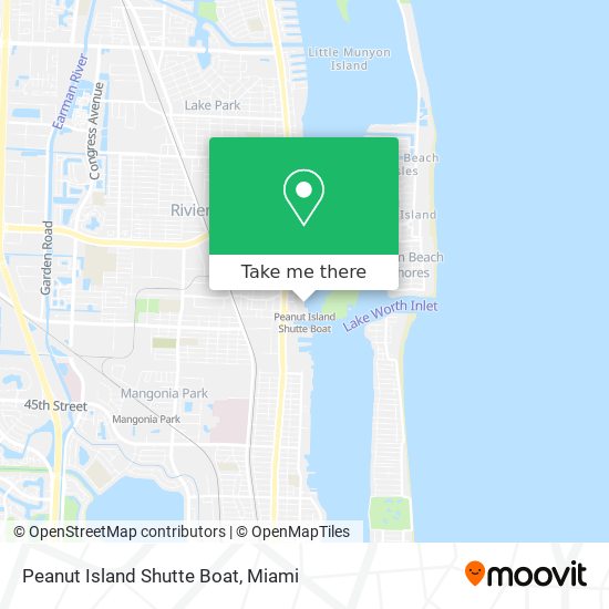 Peanut Island Shutte Boat map