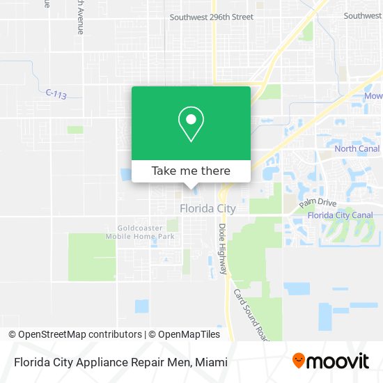Florida City Appliance Repair Men map