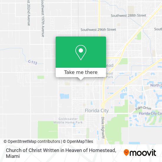 Church of Christ Written in Heaven of Homestead map