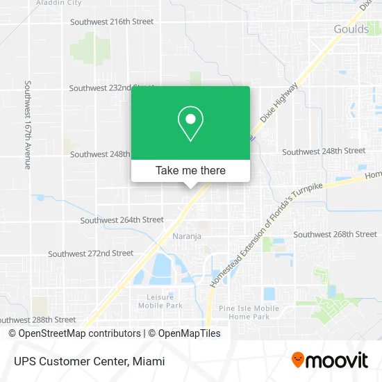 UPS Customer Center map