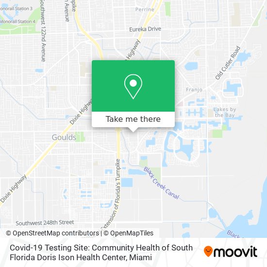 Mapa de Covid-19 Testing Site: Community Health of South Florida Doris Ison Health Center