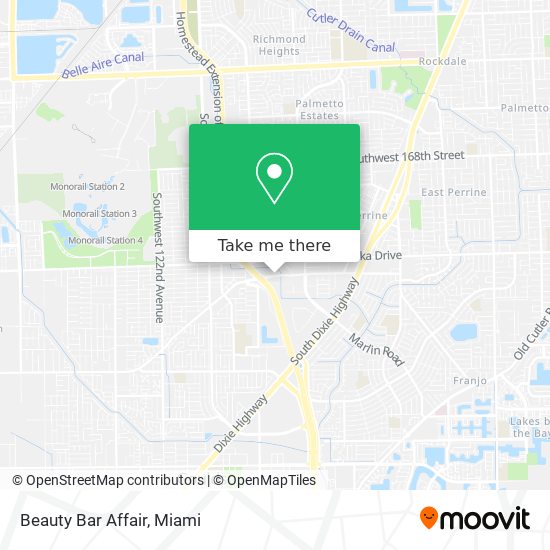 Beauty Bar Affair map