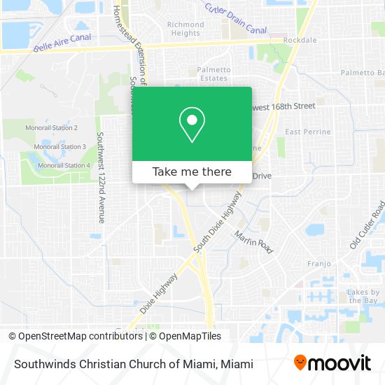 Southwinds Christian Church of Miami map