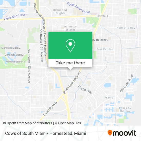 Cows of South Miami/ Homestead map