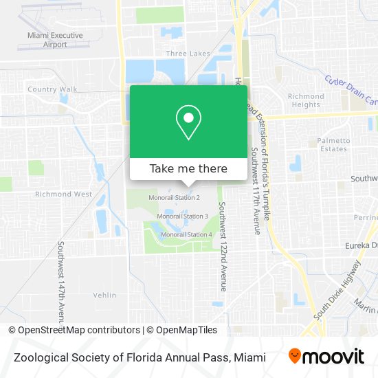 Mapa de Zoological Society of Florida Annual Pass
