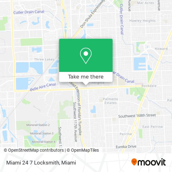 Mapa de Miami 24 7 Locksmith