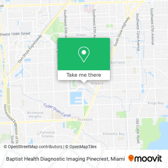 Mapa de Baptist Health Diagnostic Imaging Pinecrest