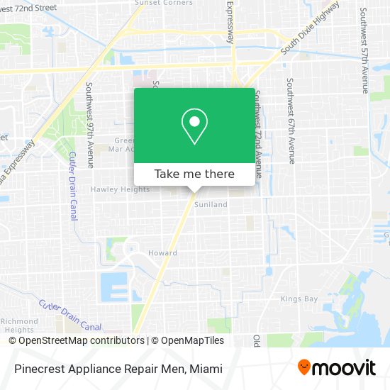 Mapa de Pinecrest Appliance Repair Men