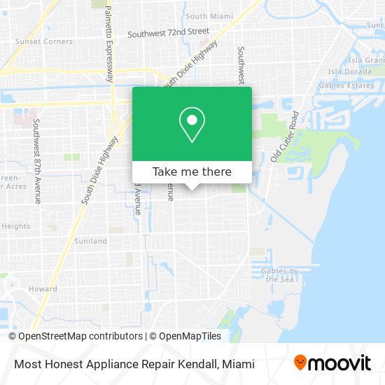 Mapa de Most Honest Appliance Repair Kendall