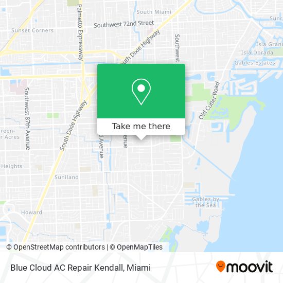 Blue Cloud AC Repair Kendall map