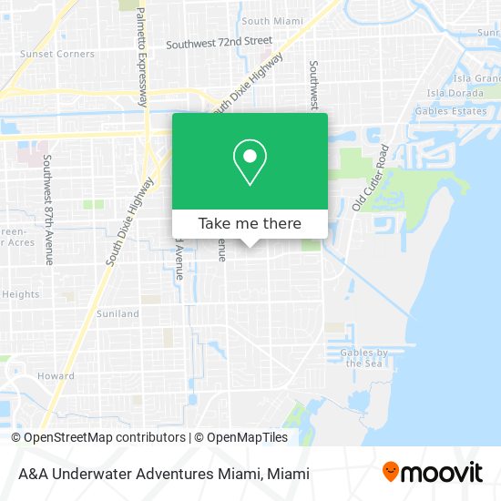 Mapa de A&A Underwater Adventures Miami