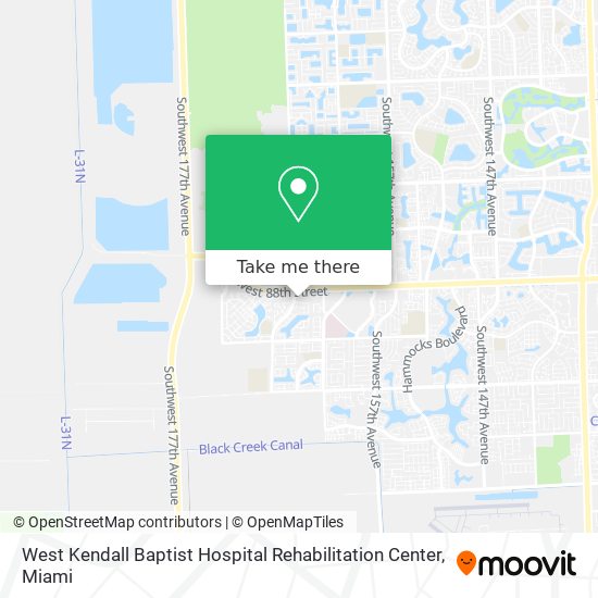West Kendall Baptist Hospital Rehabilitation Center map