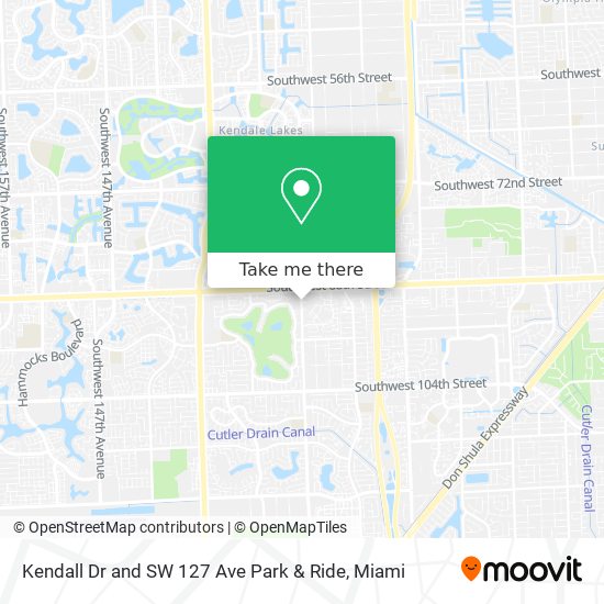 Kendall Dr and SW 127 Ave Park & Ride map