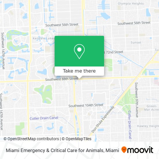 Miami Emergency & Critical Care for Animals map